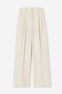 Antique White מכנסיים ארוכים לנשים Darcey Linen Trousers FILIPPA K