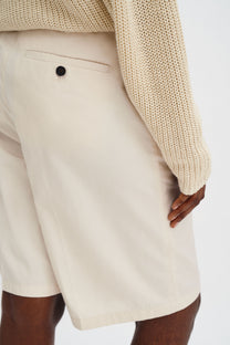 Light Gray מכנסיים קצרים לנשים Claire Cotton Shorts FILIPPA K