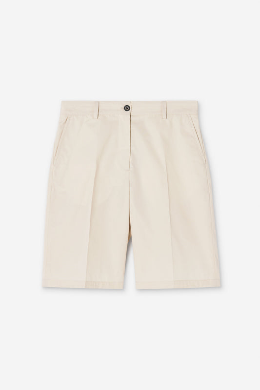 Light Gray מכנסיים קצרים לנשים Claire Cotton Shorts FILIPPA K