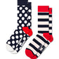 Antique White מארז 2 זוגות גרביים בהדפס גיאומטרי HAPPY SOCKS