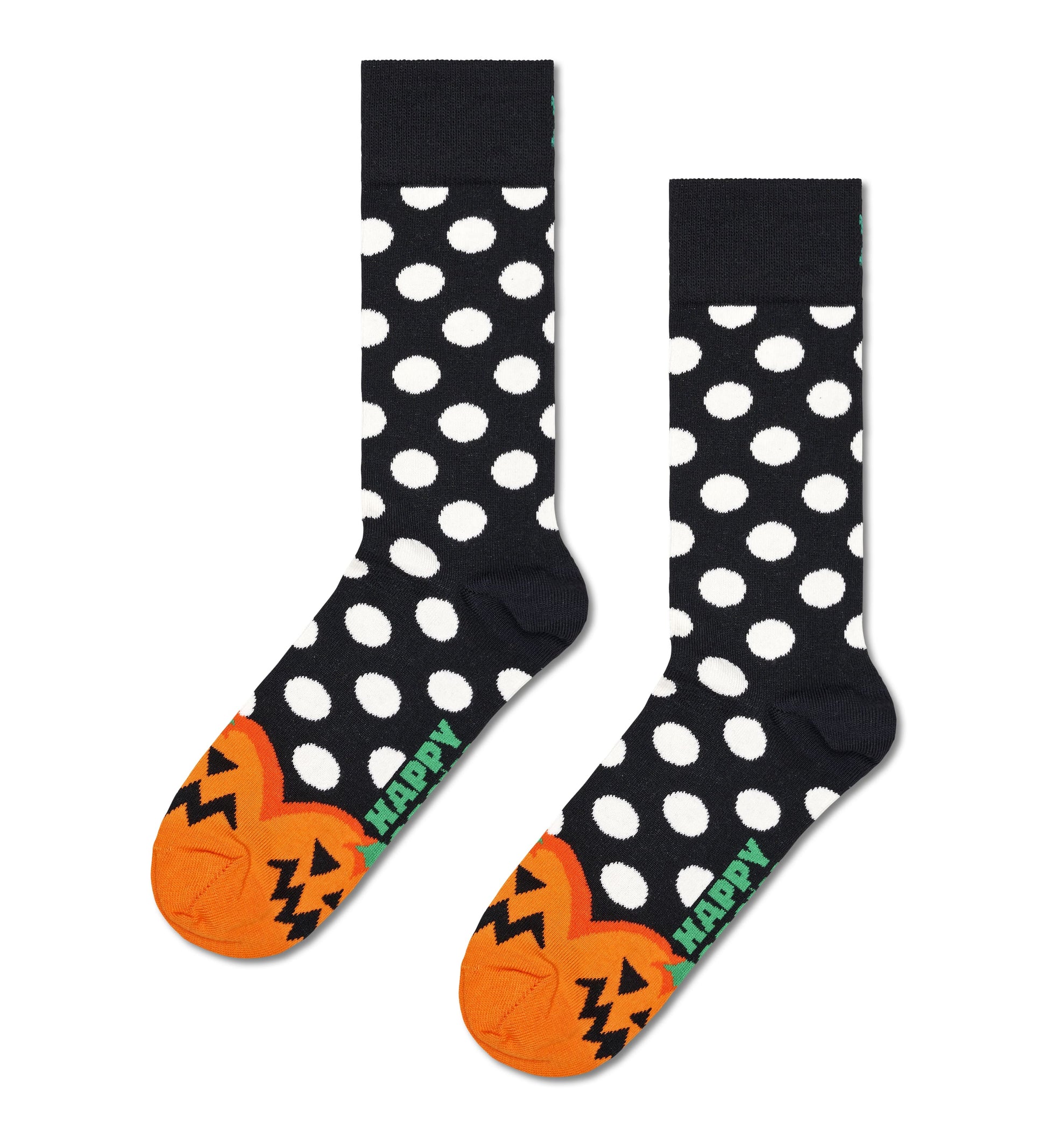 Dark Slate Gray זוג גרביים בהדפס דלעת Halloween HAPPY SOCKS