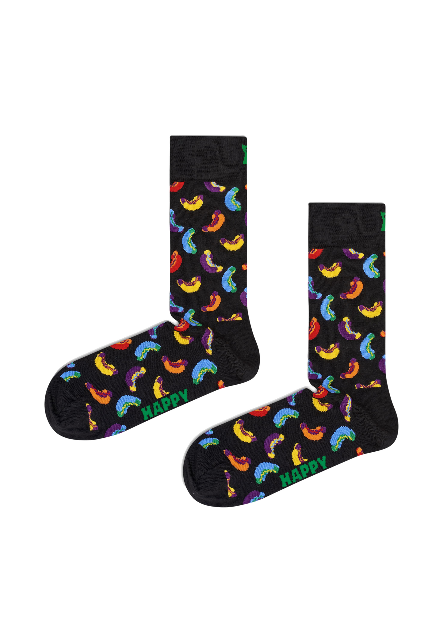 Black זוג גרביים בהדפס נקניקיות HAPPY SOCKS