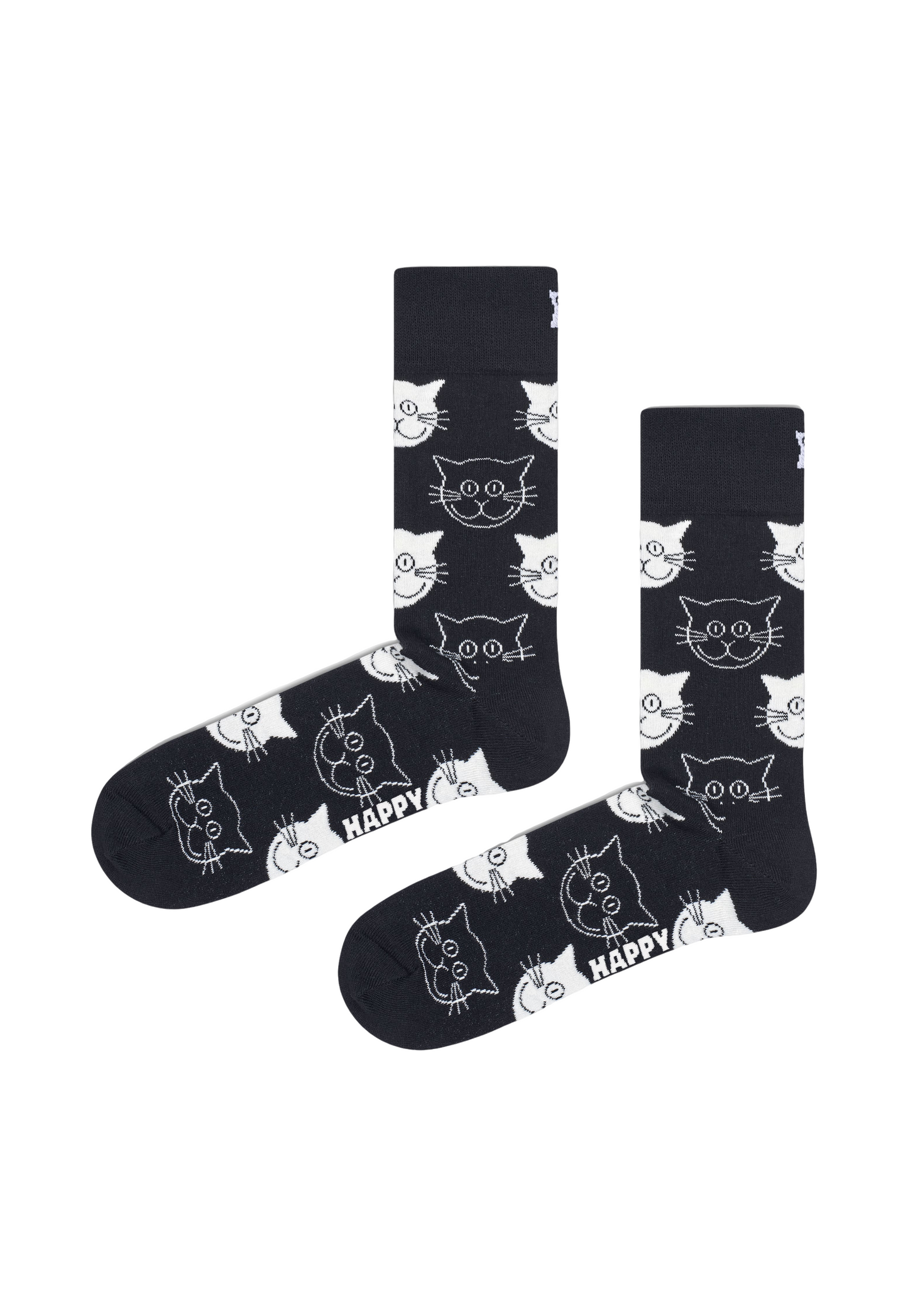 Dark Slate Gray זוג גרביים בהדפס חתולים HAPPY SOCKS