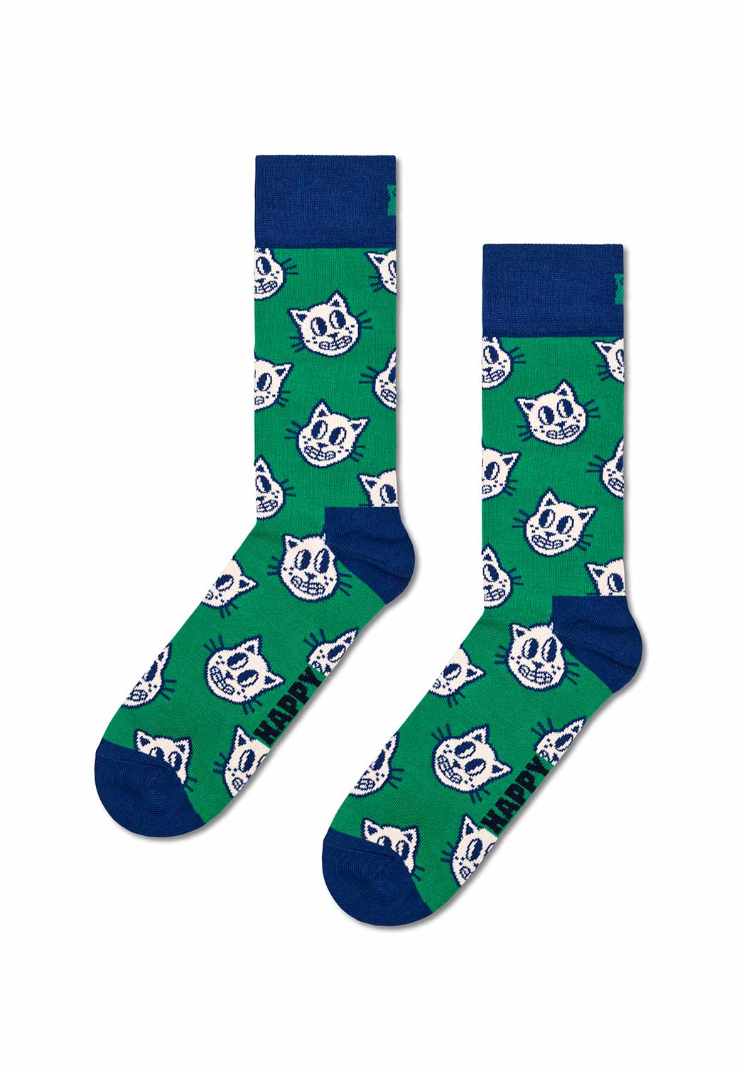 Sea Green זוג גרביים לגברים Cat HAPPY SOCKS