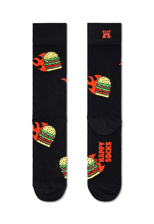Tan זוג גרביים לגברים Flaming Burger HAPPY SOCKS