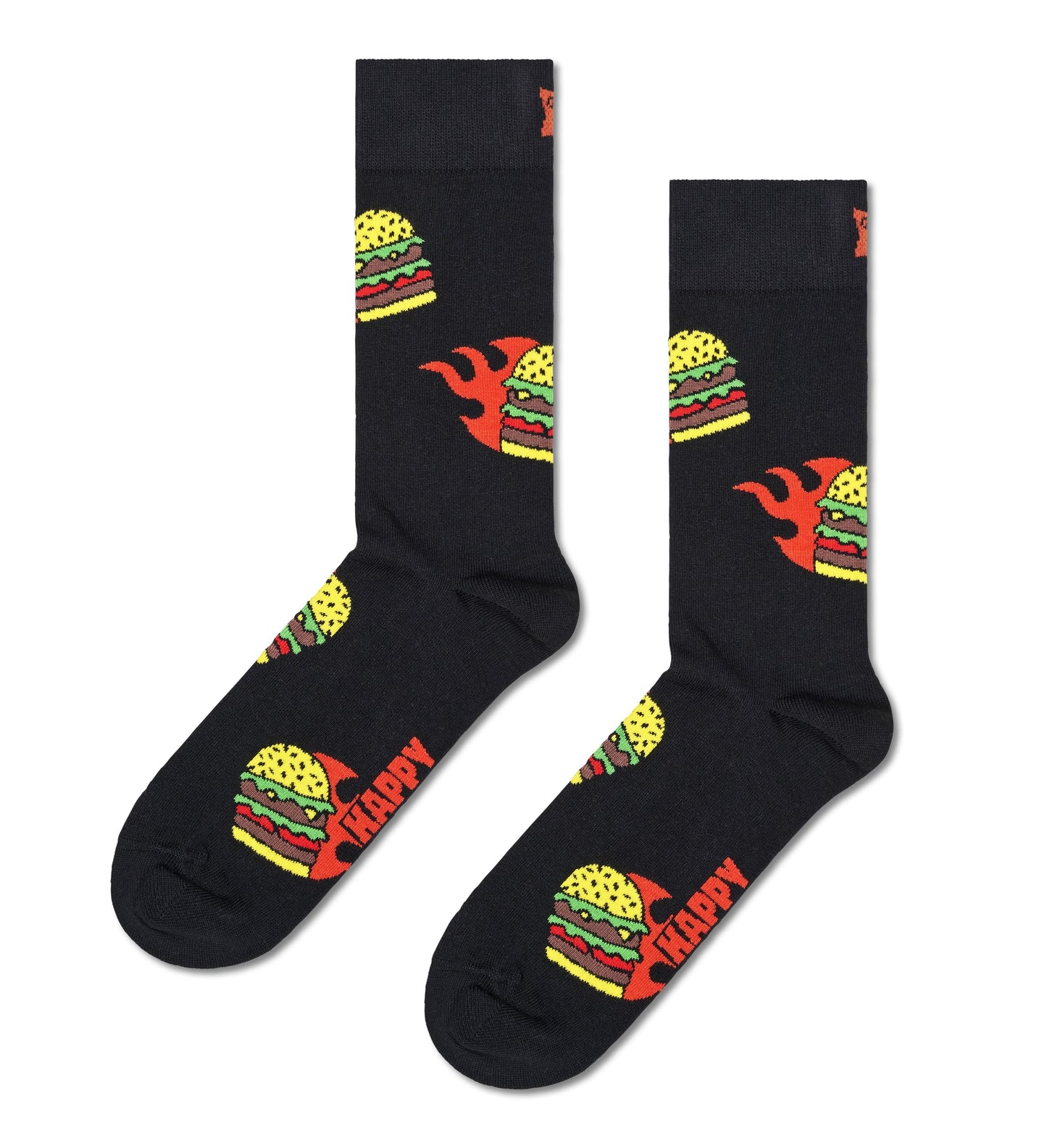 Black מארז 2 זוגות גרביים Burger HAPPY SOCKS