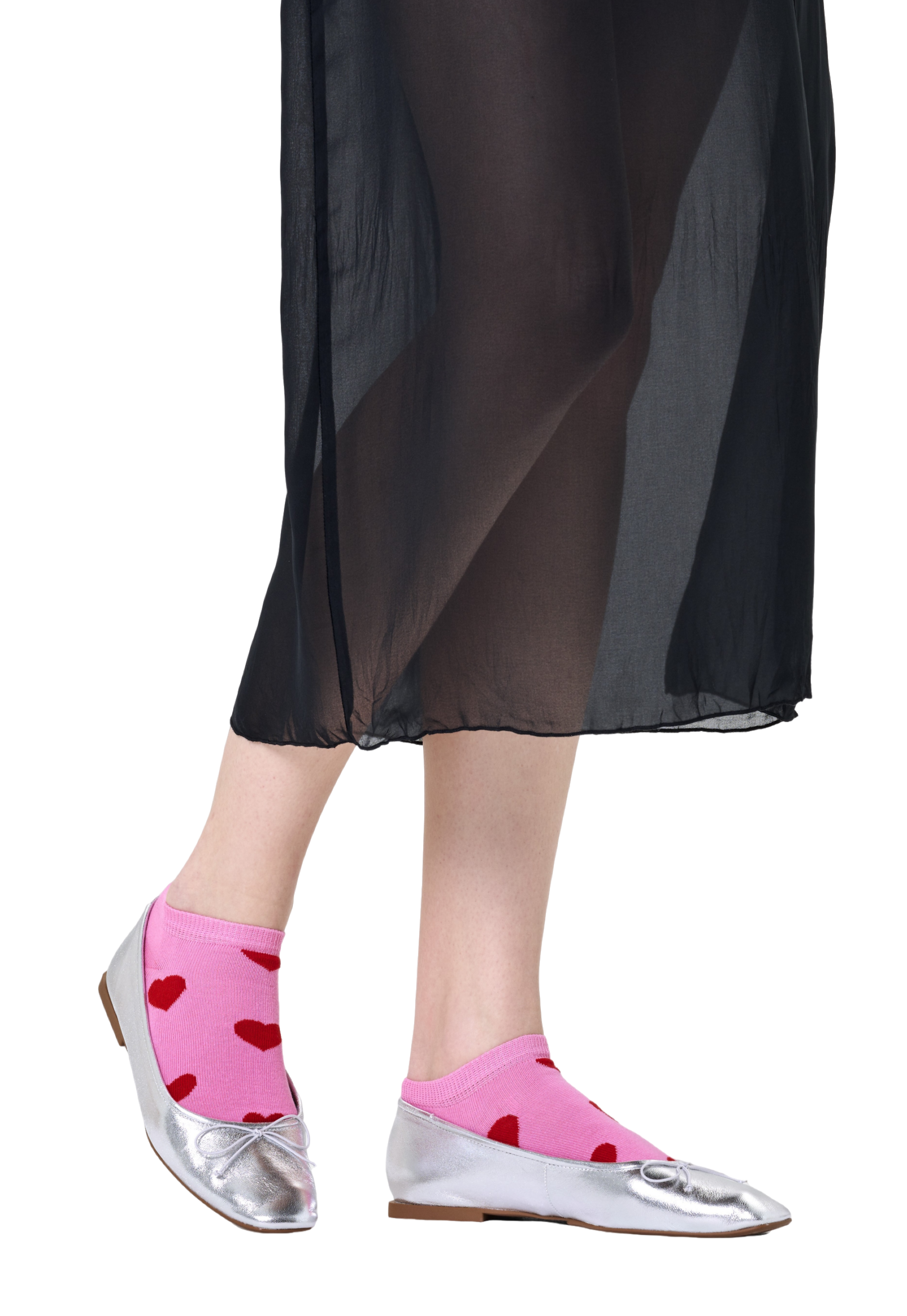 Dark Slate Gray זוג גרביים קצרים Hearts HAPPY SOCKS