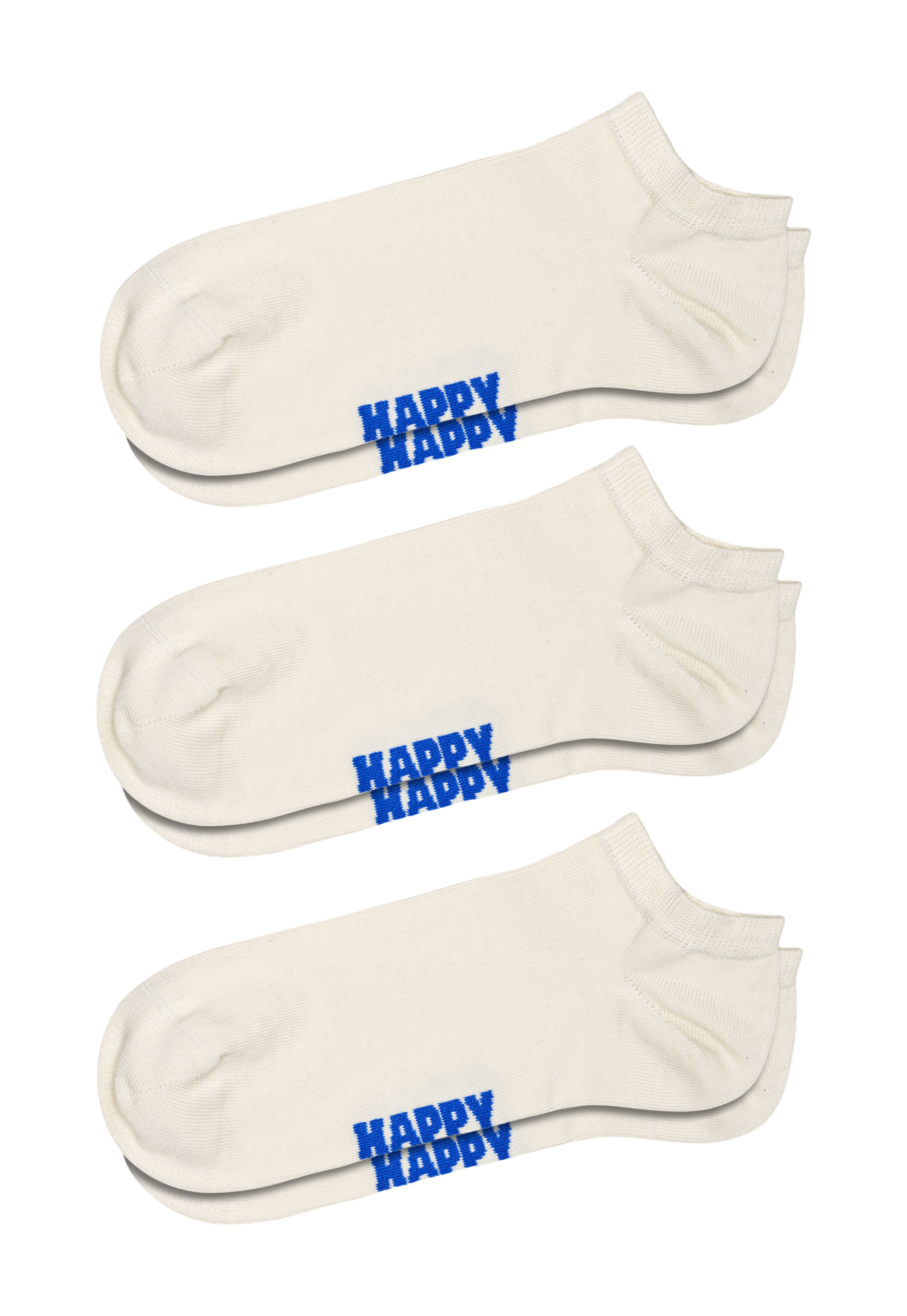 Antique White מארז 3 זוגות גרביים נמוכים Solid HAPPY SOCKS
