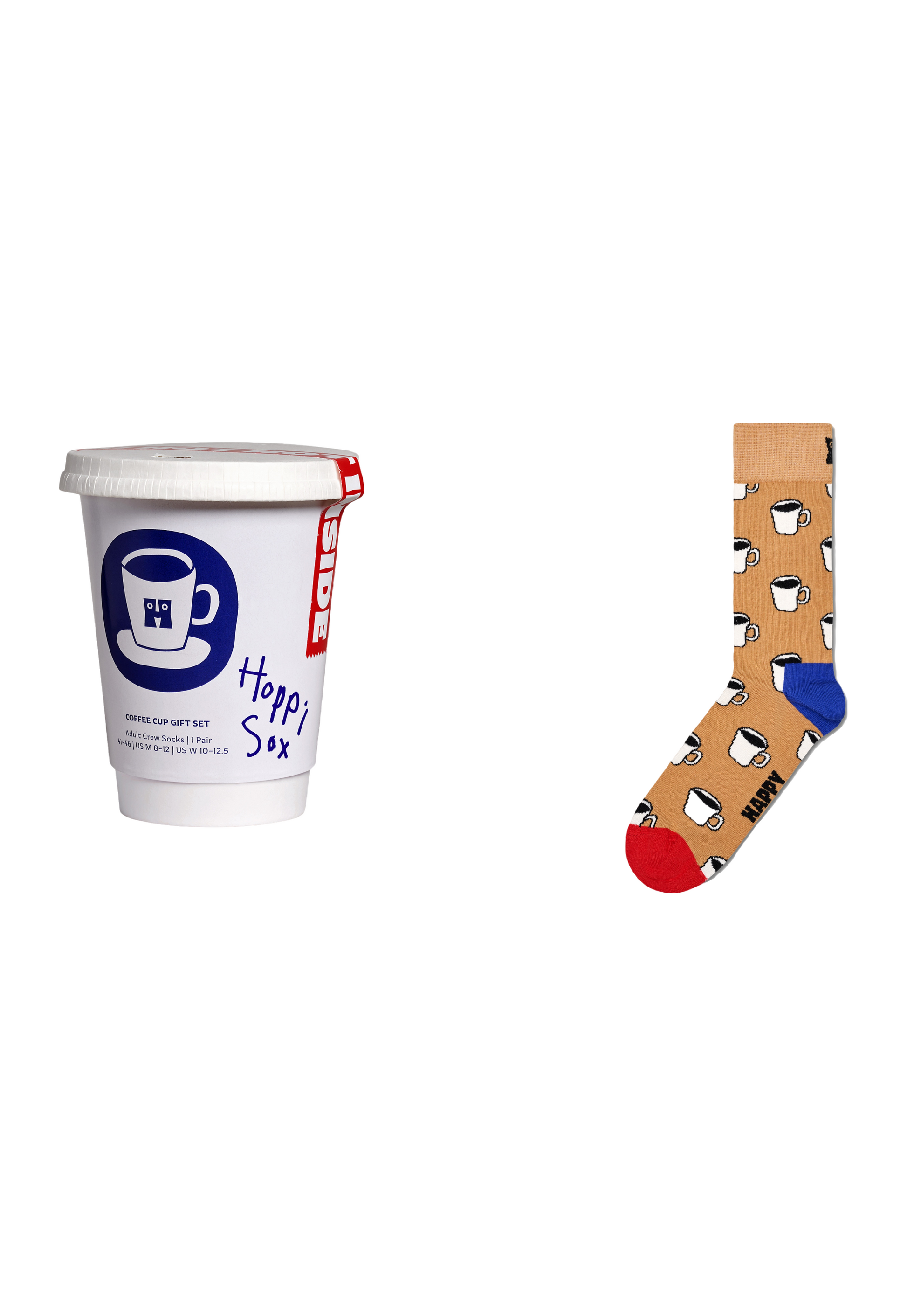 Light Gray זוג גרביים Coffee Cup HAPPY SOCKS