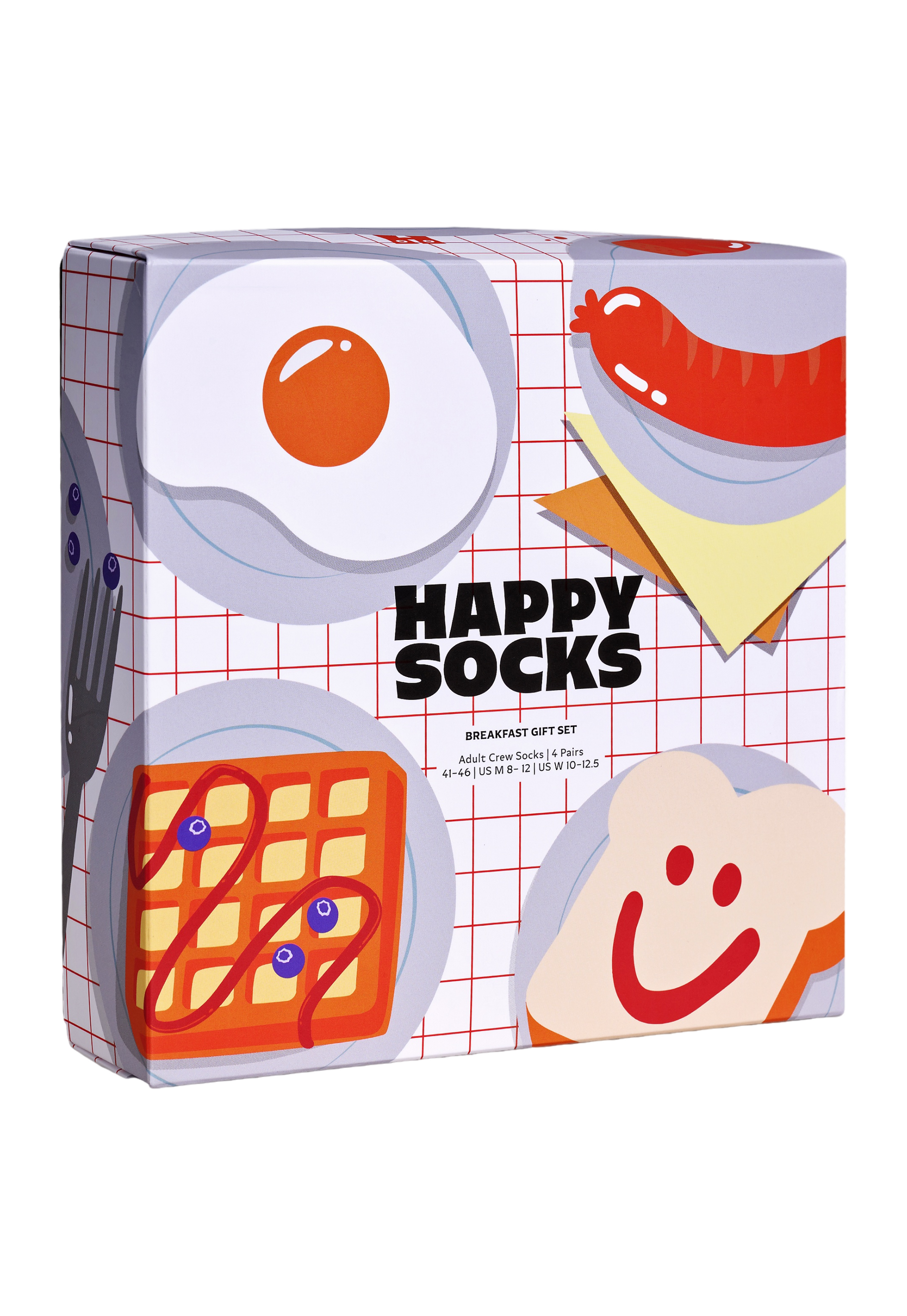 Light Gray מארז 4 זוגות גרביים Breakfast HAPPY SOCKS