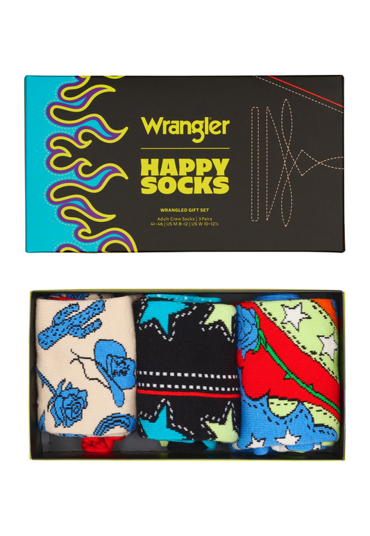 Dark Salmon מארז 3 זוגות גרביים Happy Socks X Wrangler HAPPY SOCKS