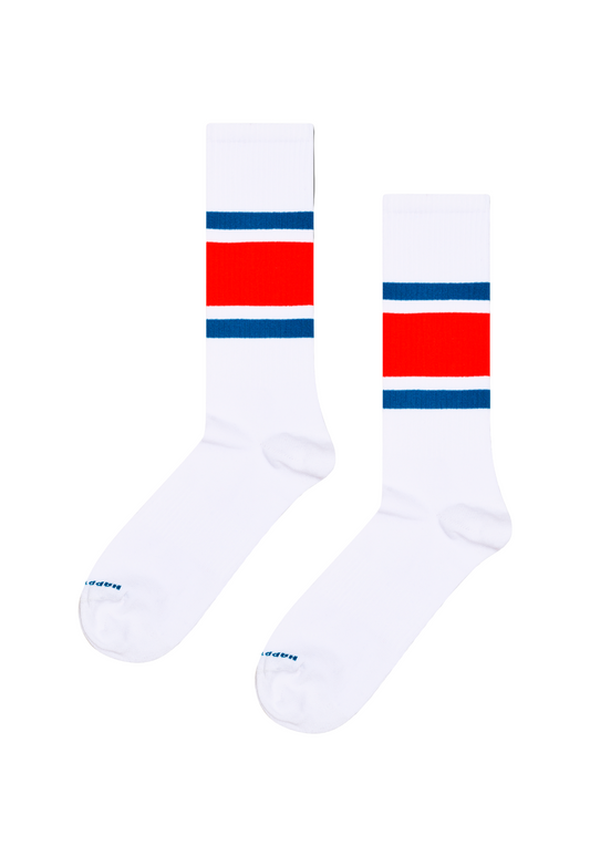 White Smoke SIMPLE STRIPE SNEAKER SOCK זוג גרביים HAPPY SOCKS