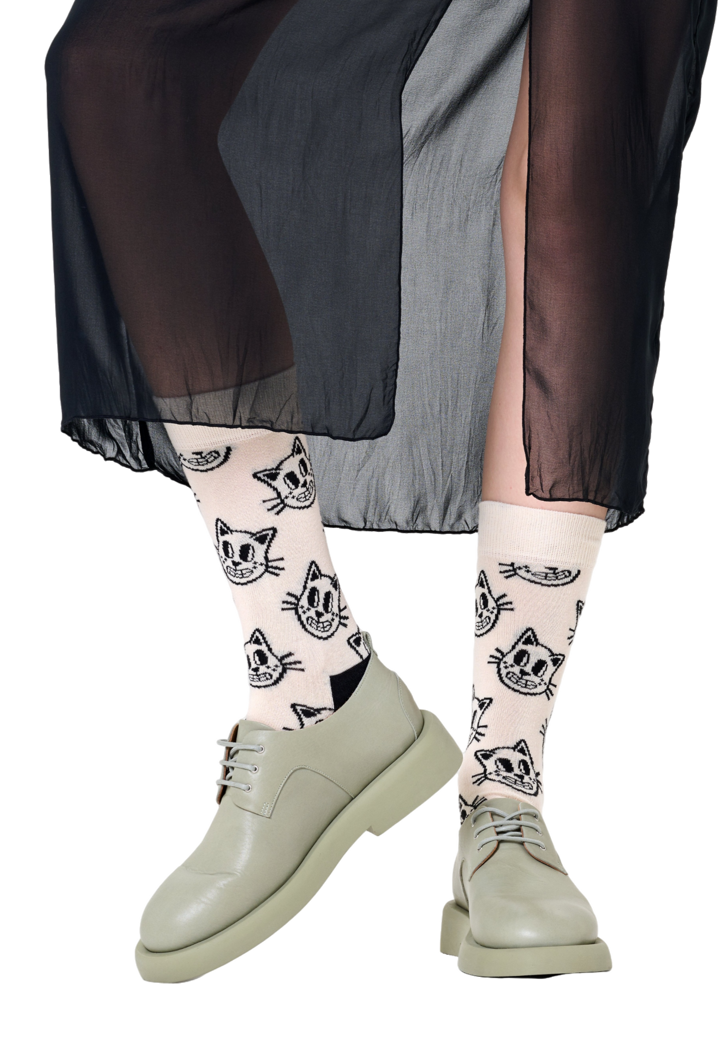 Gray זוג גרביים Cat HAPPY SOCKS