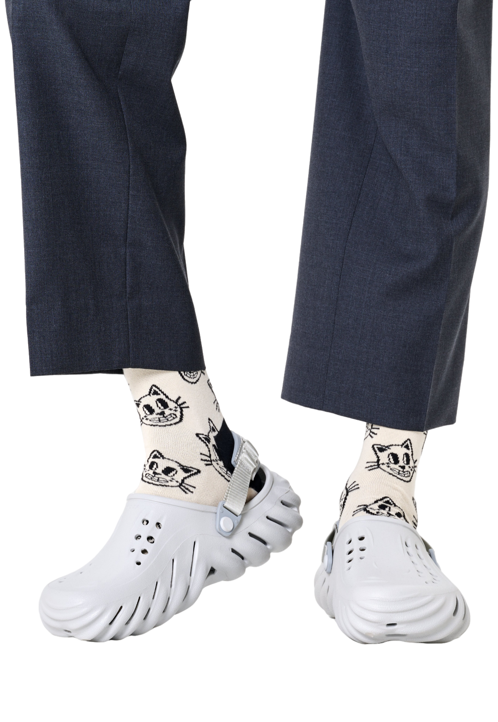 Light Gray זוג גרביים Cat HAPPY SOCKS