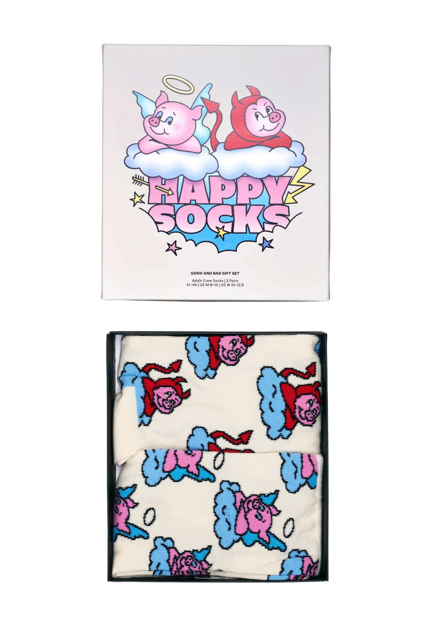 Dark Slate Gray מארז 2 זוגות גרביים Good Bad Pig HAPPY SOCKS