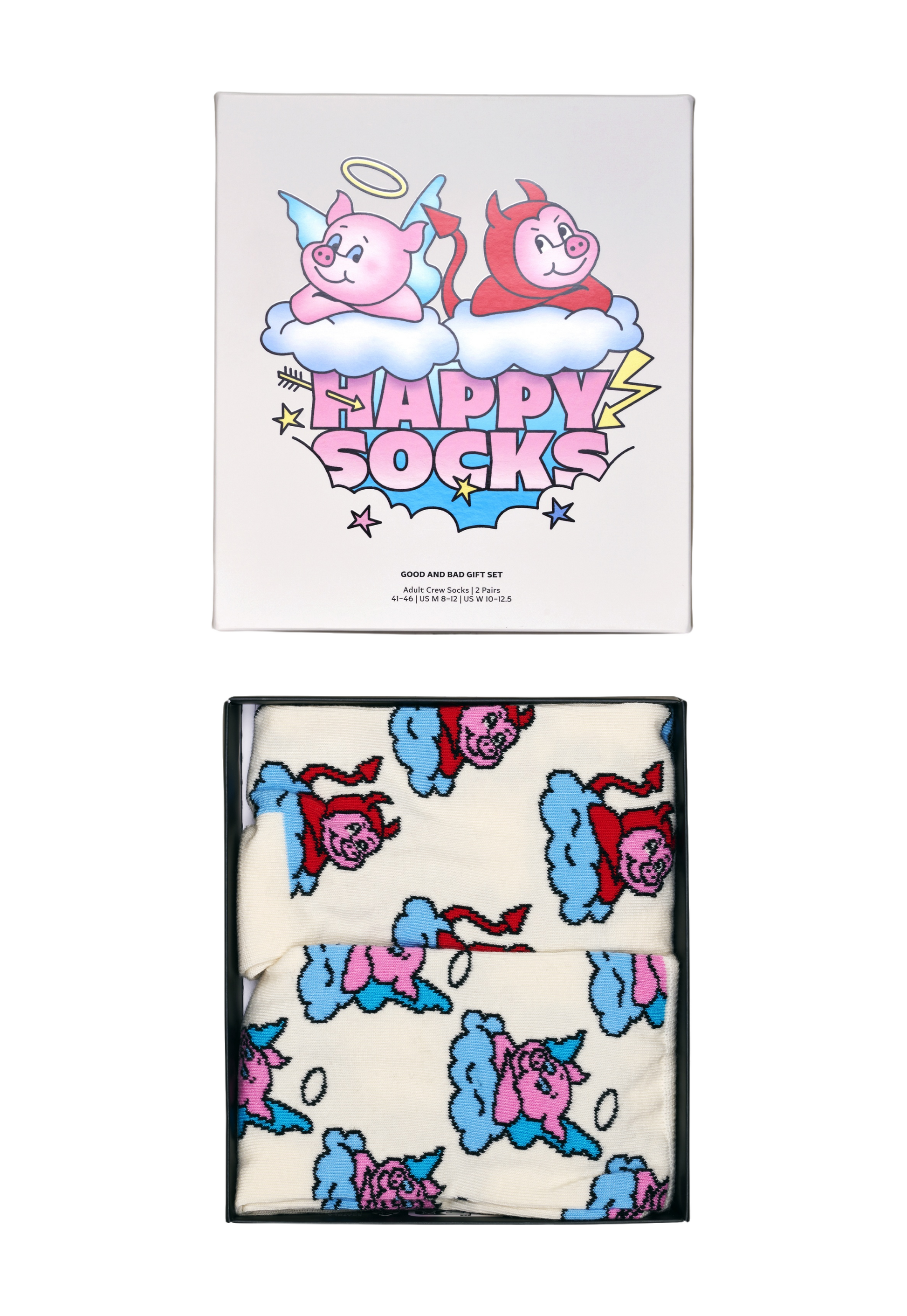 Dark Slate Gray מארז 2 זוגות גרביים Good Bad Pig HAPPY SOCKS