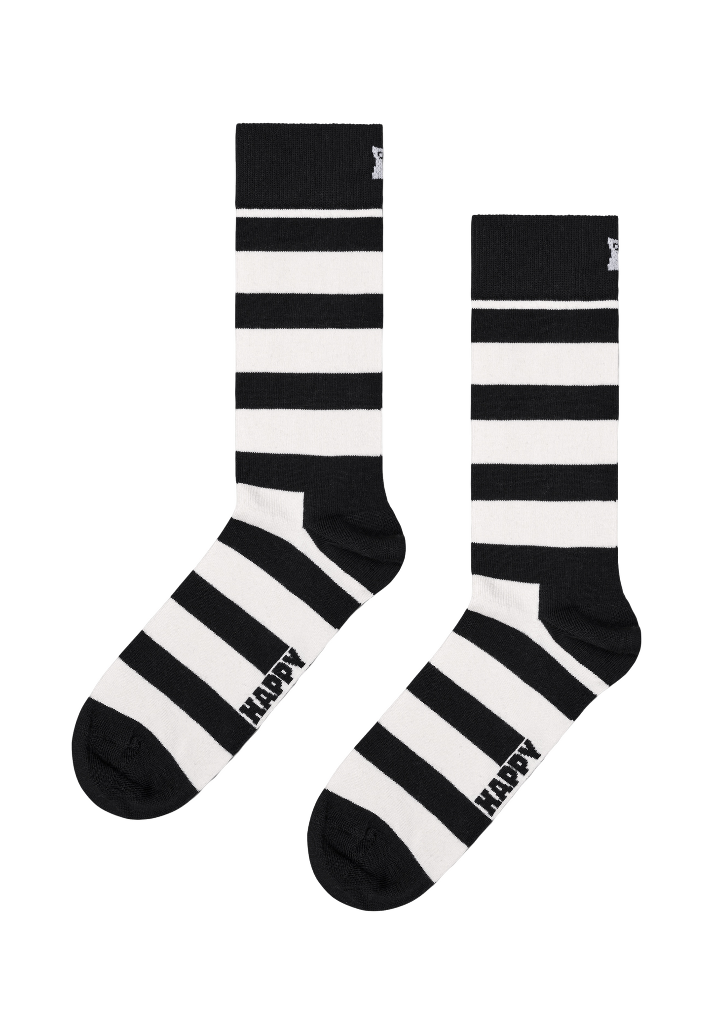 Black מארז 4 זוגות גרביים Black And White HAPPY SOCKS