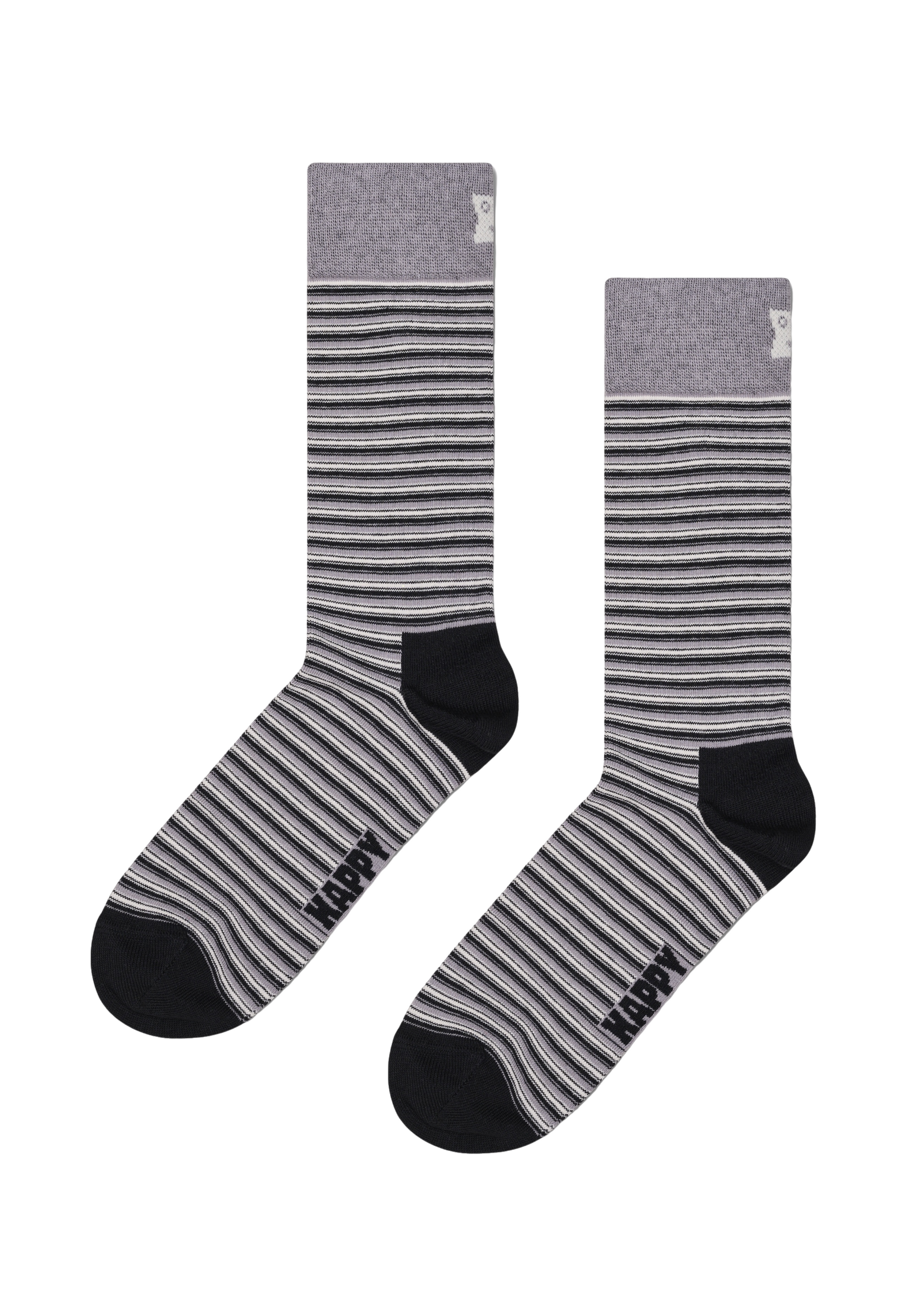 Dark Slate Gray מארז 4 זוגות גרביים Black And White HAPPY SOCKS