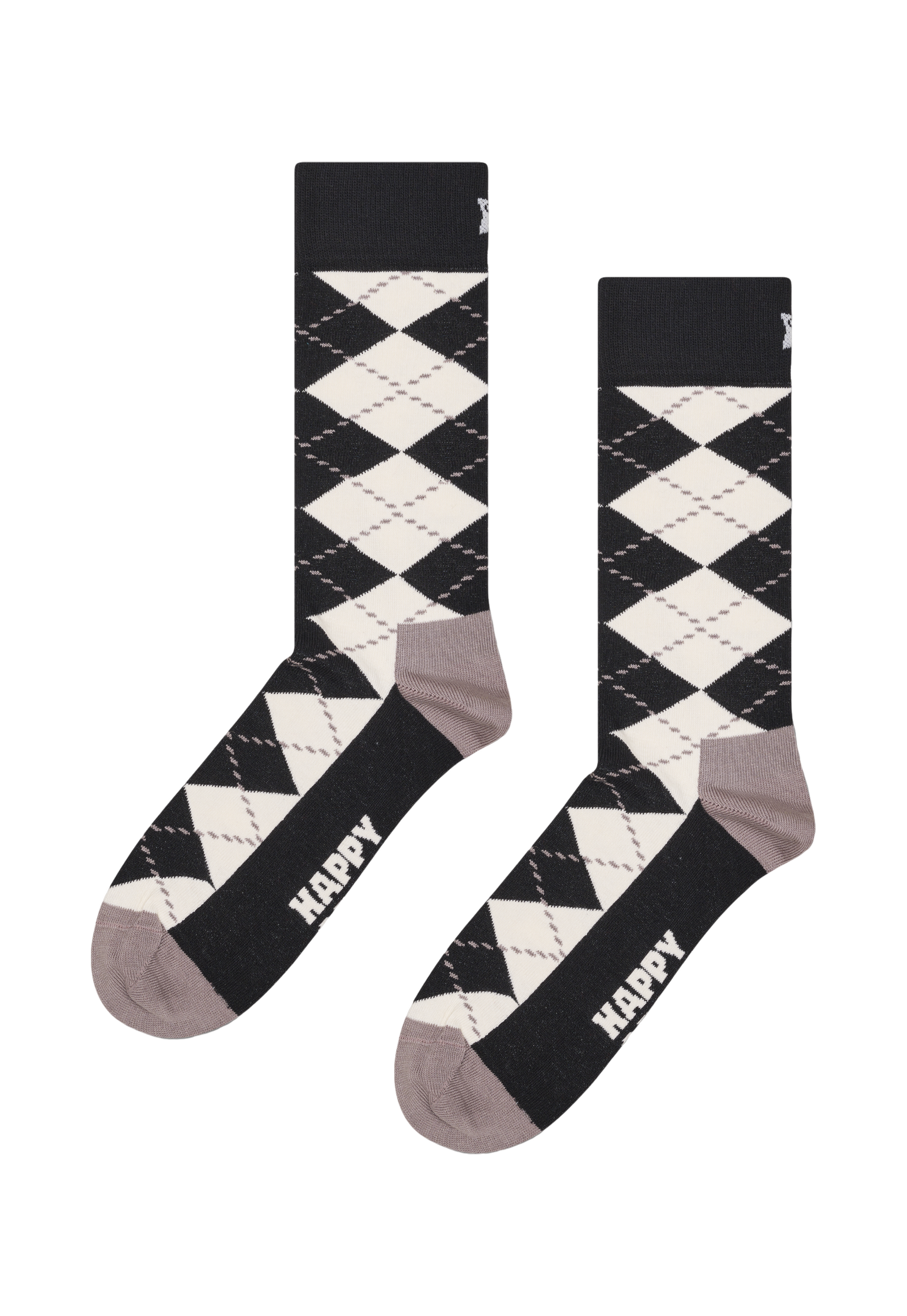 Dark Slate Gray מארז 4 זוגות גרביים Black And White HAPPY SOCKS
