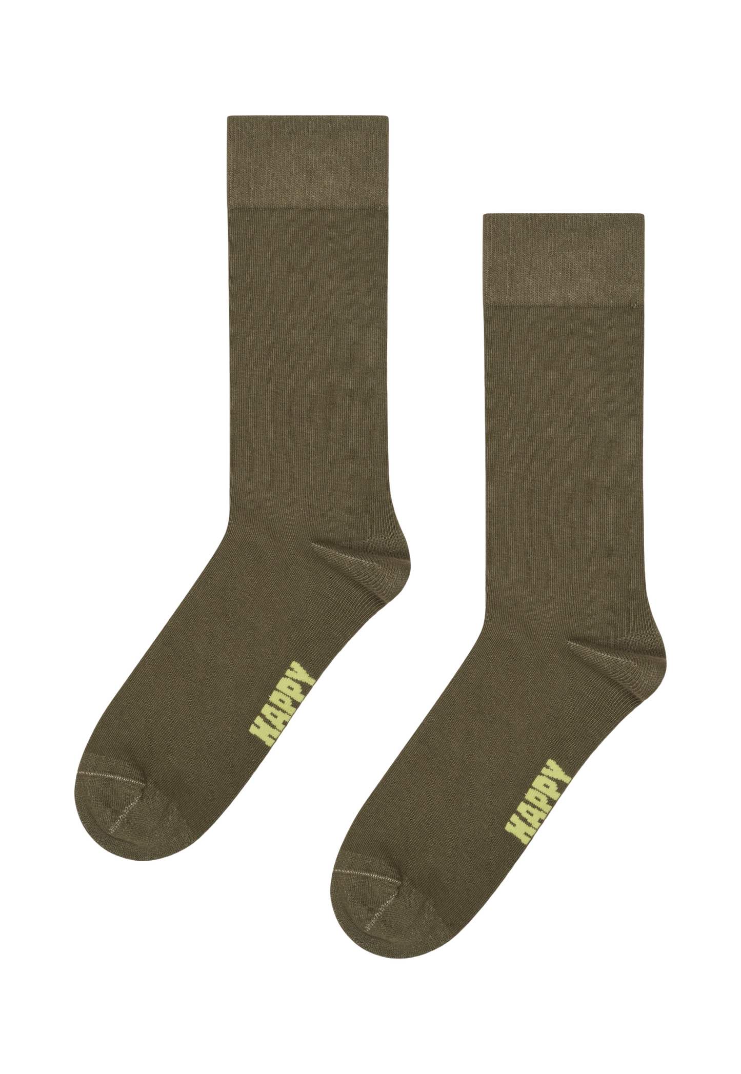 Dark Olive Green זוג גרביים Natural HAPPY SOCKS