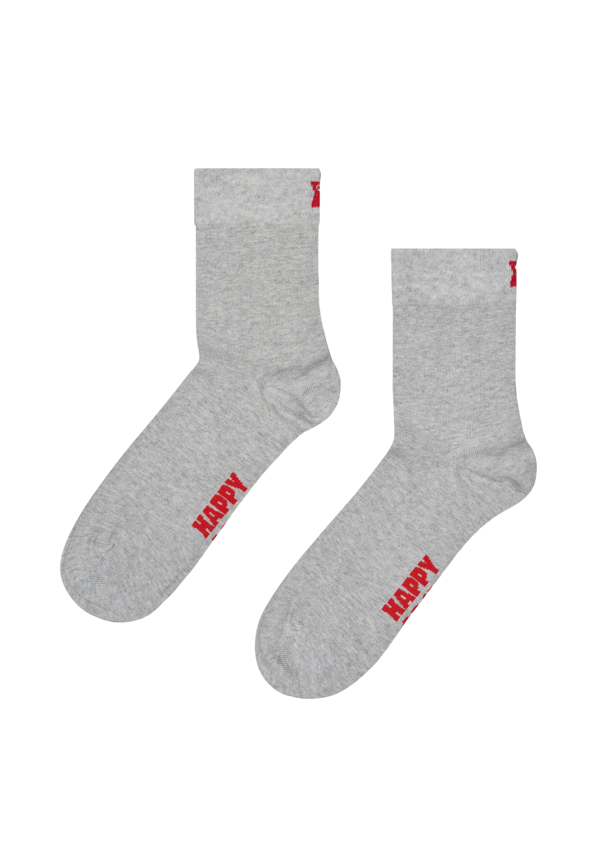 Gray זוג גרביים Solid 1/2 HAPPY SOCKS
