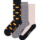 Black מארז 3 זוגות גרביים Hot Dogs HAPPY SOCKS