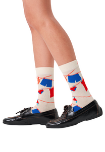 White Smoke זוג גרביים לגברים Clothesline Socks HAPPY SOCKS