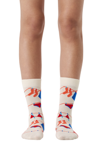 White Smoke זוג גרביים לגברים Clothesline Socks HAPPY SOCKS