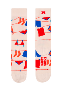 White Smoke זוג גרביים לגברים Clothesline Socks HAPPY SOCKS