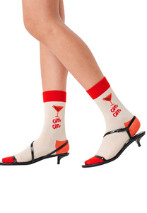 White Smoke זוג גרביים לגברים / נשים Cin Cin Socks HAPPY SOCKS