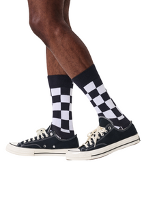 White Smoke זוג גרביים לגברים Checkerboard Socks HAPPY SOCKS