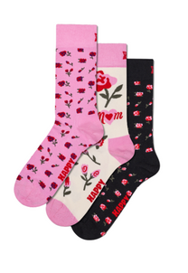 White Smoke מארז 3 זוגות גרביים לנשים Pack Mother's Socks Gift HAPPY SOCKS