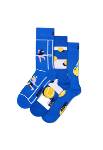 White Smoke מארז 3 זוגות גרביים לגברים Tennis Socks Gift Set HAPPY SOCKS