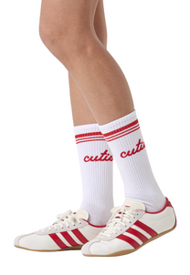 White Smoke זוג גרביים לנשים Cutie Sneaker Socks HAPPY SOCKS