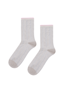 White Smoke זוג גרביים לנשים Lily Short Crew Sock HAPPY SOCKS