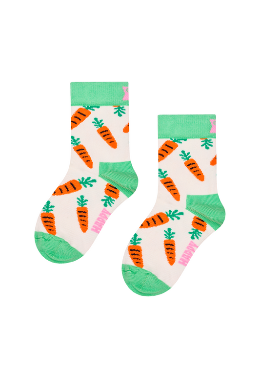 White Smoke זוג גרביים לילדים Kids Carrot Socks HAPPY SOCKS