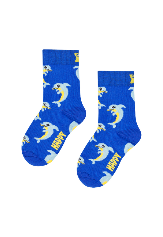 White Smoke זוג גרביים לילדים Happy Dolphin Socks HAPPY SOCKS