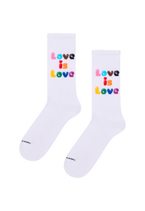 White Smoke זוג גרביים לגברים / נשים Love Is Love Sneaker Socks HAPPY SOCKS
