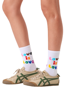 White Smoke זוג גרביים לגברים / נשים Love Is Love Sneaker Socks HAPPY SOCKS
