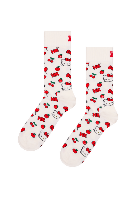 White Smoke HELLO KITTY CHERRY SOCK זוג גרביים HAPPY SOCKS