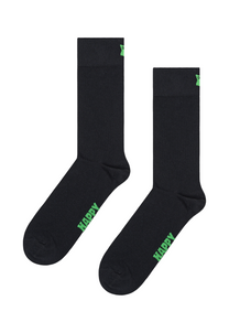 Black זוג גרביים Solid HAPPY SOCKS