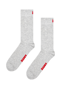 Light Gray זוג גרביים Solid HAPPY SOCKS