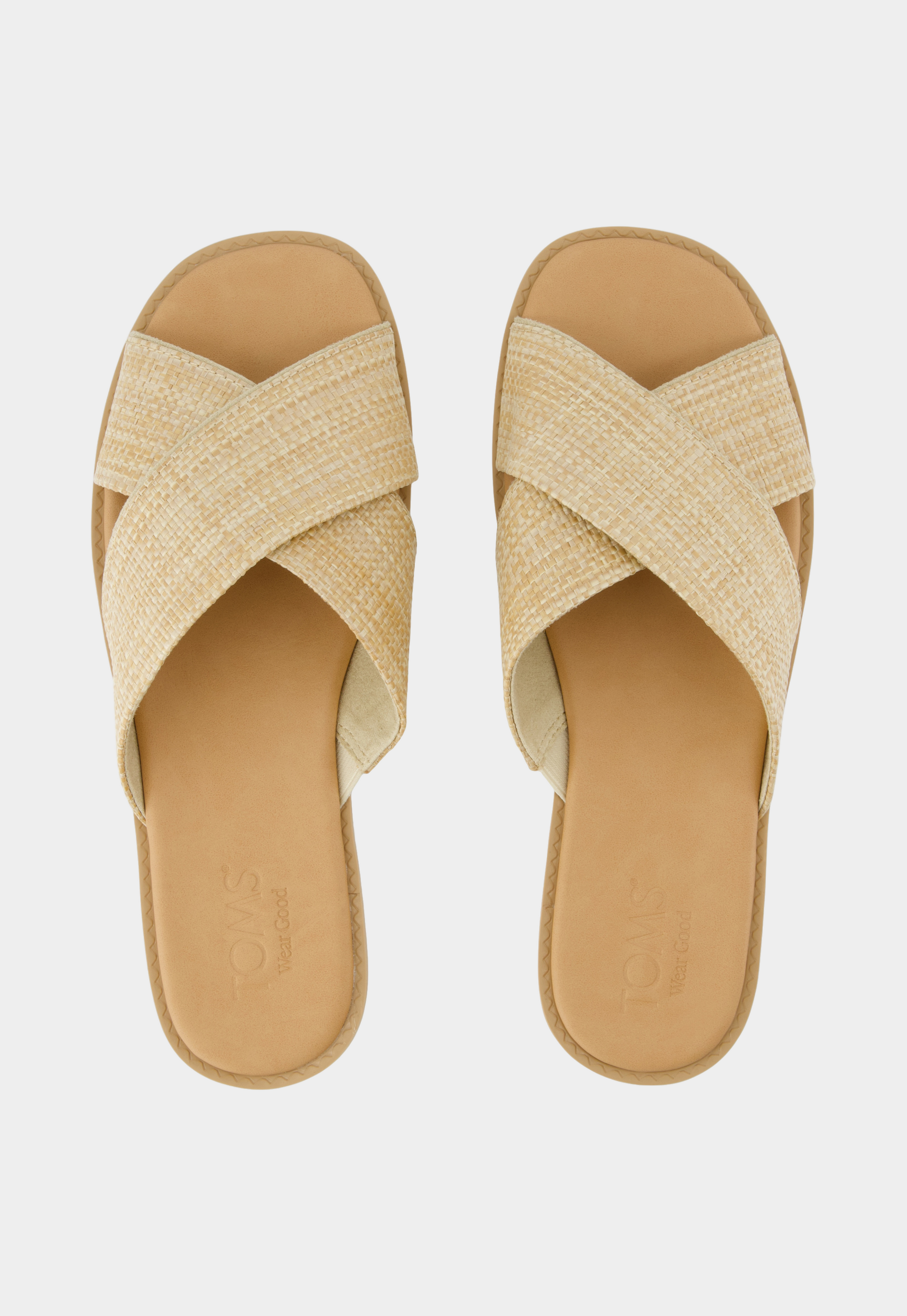 Dark Khaki כפכפים לנשים Raffia TOMS