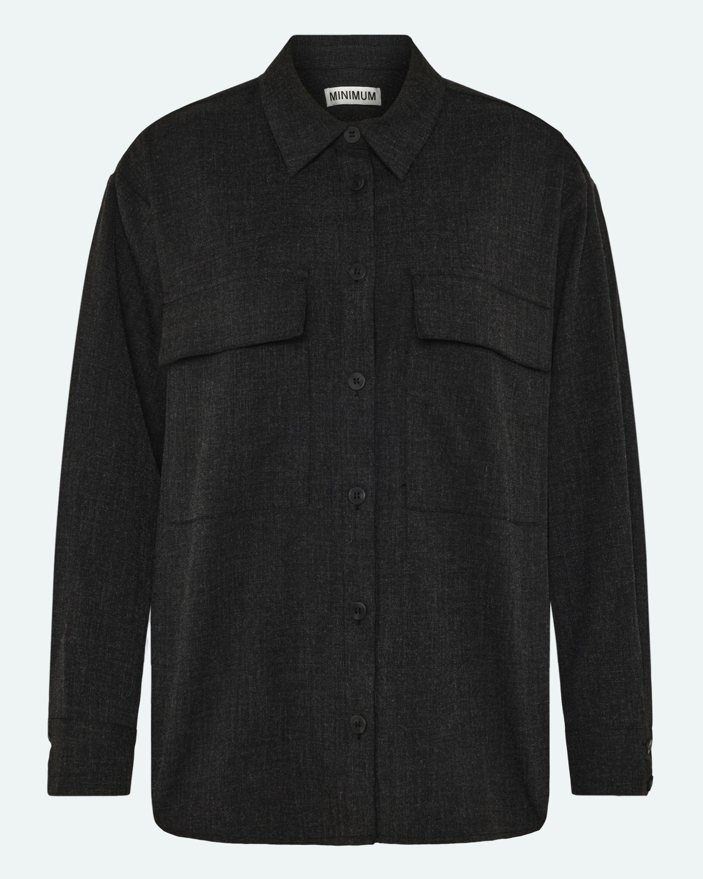 Black חולצה מכופתרת ארוכה לנשים Astrids MINIMUM