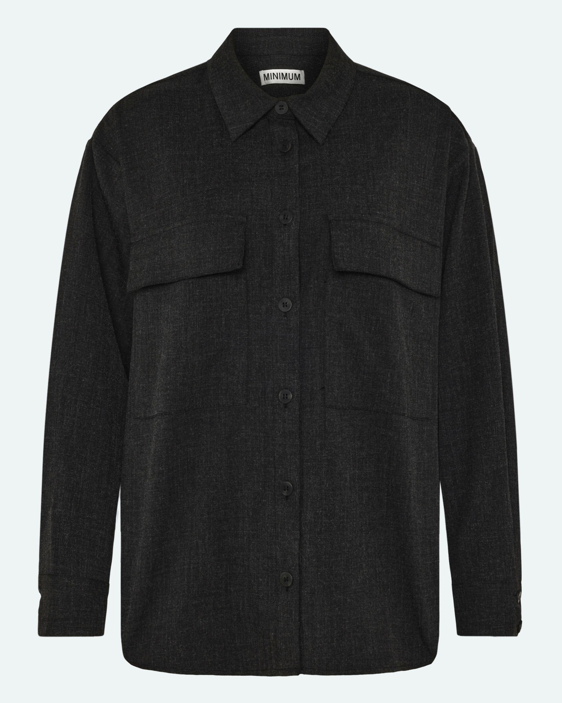 Black חולצה מכופתרת ארוכה לנשים Astrids MINIMUM