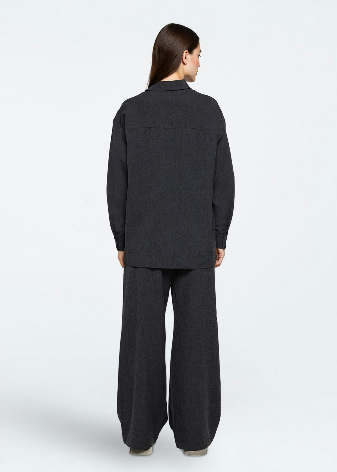 Dark Slate Gray חולצה מכופתרת ארוכה לנשים Astrids MINIMUM