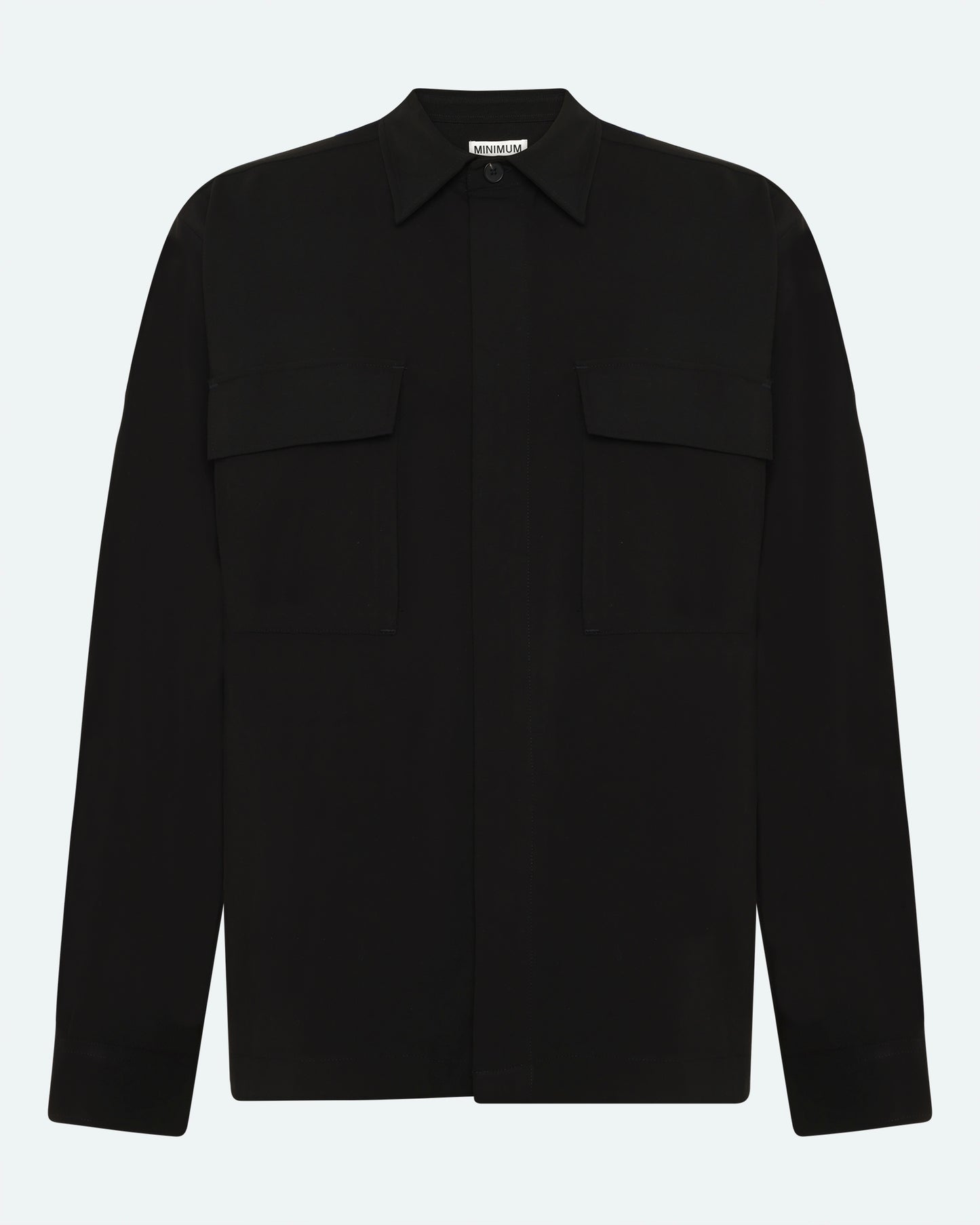 Black חולצה מכופתרת ארוכה לגברים Maxson MINIMUM