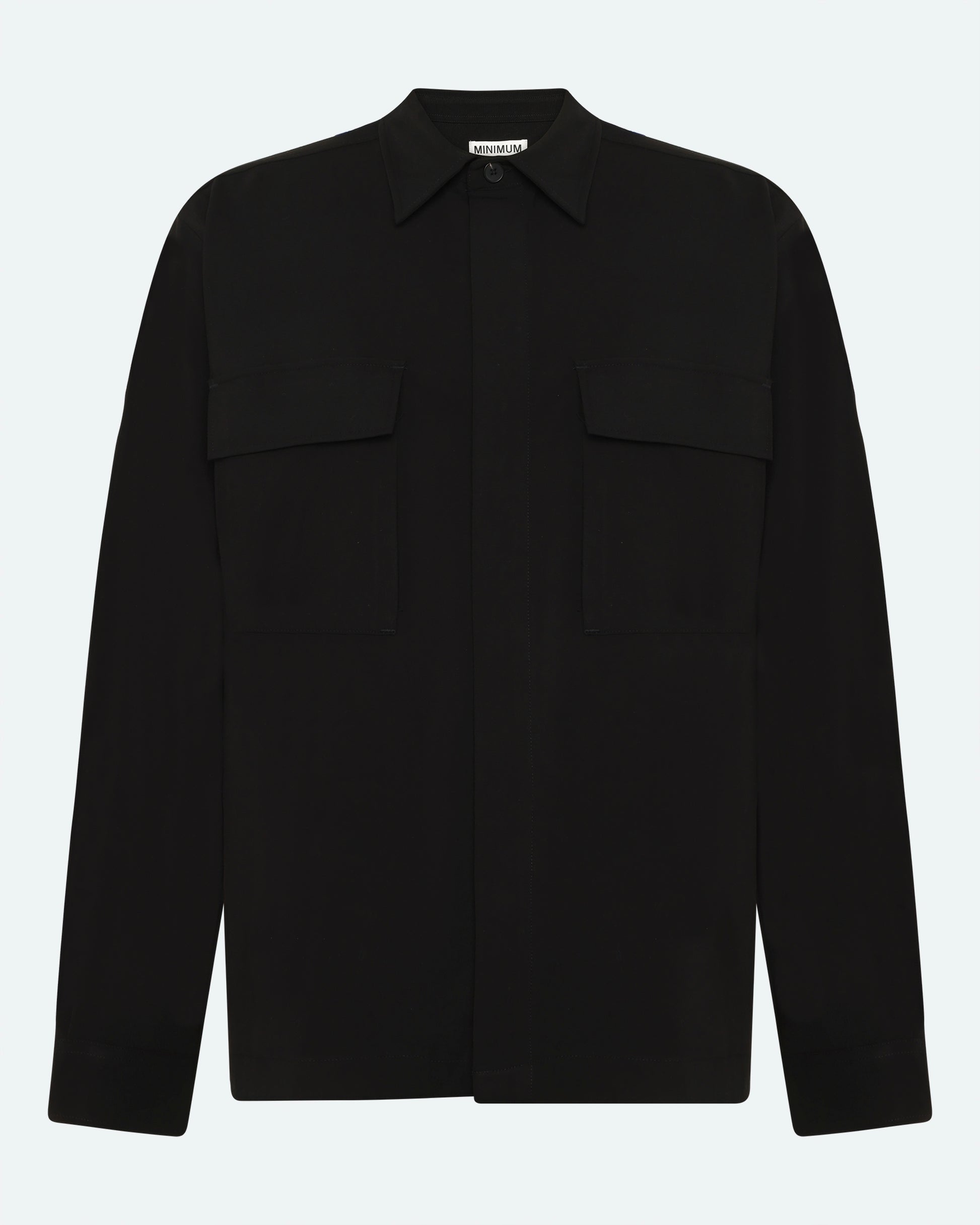 Black חולצה מכופתרת ארוכה לגברים Maxson MINIMUM