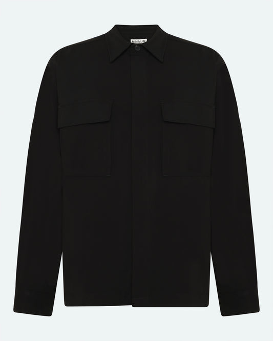 Black חולצה מכופתרת ארוכה לגברים Maxson MINIMUM