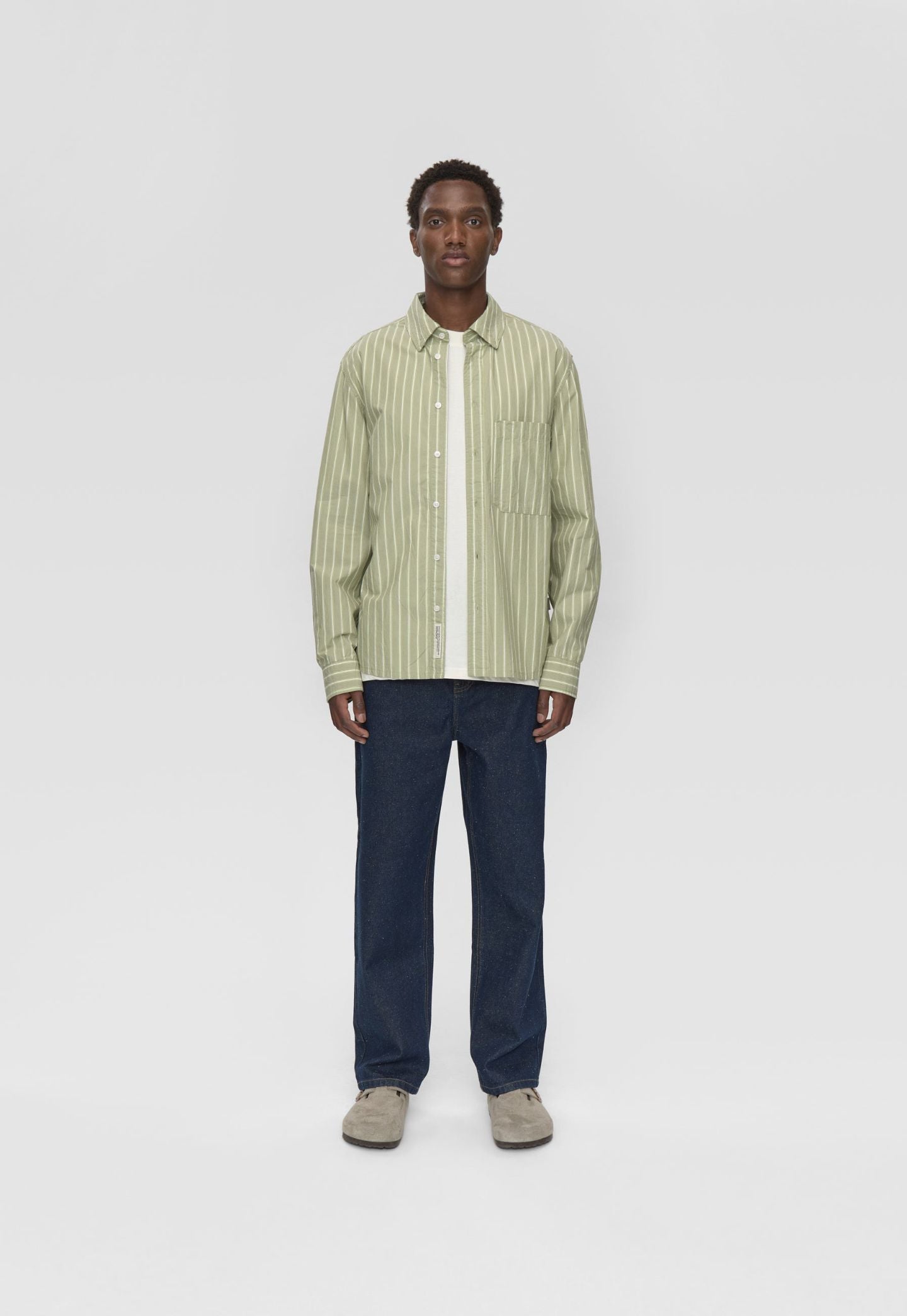 Lavender חולצה מכופתרת פסים לגברים Pedro RLX LS Shirt MINIMUM